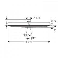 Hansgrohe Pulsify Верхний душ Ø260 мм., EcoSmart, цвет: белый матовый/графит