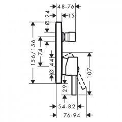 Hansgrohe Finoris Смеситель для душа, встраиваемый, с переключателем потоков на 2 положения, внешняя часть, цвет: белый матовый