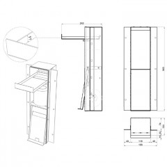 ANTONIO LUPI SESAMO Держатель для туалетной бумаги и запасного рулона, встраиваемый в стену, из нержавеющей стали AISI 304, отделка алюминий