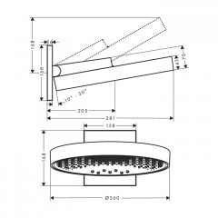 Hansgrohe Rainfinity Верхний душ 360 3jet, цвет: шлифованный черный хром