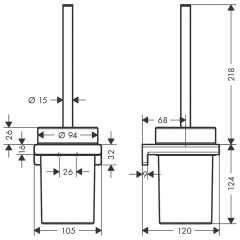 Hansgrohe AddStoris Набор для WC, настенный монтаж, цвет: шлифованный черный хром