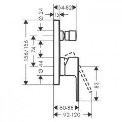Hansgrohe Vernis Shape Смеситель для ванны, встраиваемый, внешняя часть, цвет: хром