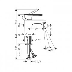 Hansgrohe Vernis Shape Смеситель для ванны, излив 70 мм, цвет: хром