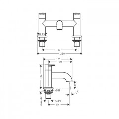 Hansgrohe Vernis Blend Смеситель для ванны, на 2 отв., цвет: матовый черный