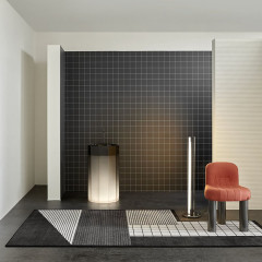 ANTONIO LUPI VITREO Раковина напольная Ø500х850 мм, с подсв, слив в пол, с самотеч дон клап, сифон и трубой для слива, Cristalmood, осн мат, цвет Fume