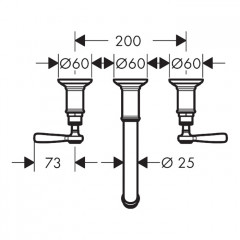 Axor Montreux Смеситель для раковины, встраиваемый, излив: 22.5см., ручка: рычаг, цвет: шлифованная медь