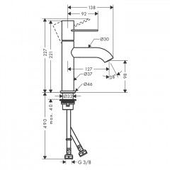 Axor Uno Смеситель для раковины 100, на 1 отв., цвет: шлифованное золото
