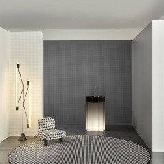 ANTONIO LUPI VITREO Раковина напольная Ø500х850 мм, с подсв, слив в пол, с самотеч дон клап, сифон и трубой для слива, Cristalmood, осн мат, цвет Fume