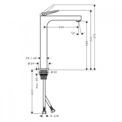 Axor Citterio Смеситель для раковины 280, хр, на 1 отв., с донным клапаном, высокий, цвет: полированное золото