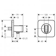 Axor ShowerSelect Вывод воды с клапаном и держателем ручного душа, цвет: шлифованный черный
