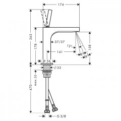 Axor Citterio Смеситель для раковины 160, на 1 отв., цвет: сталь