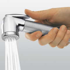 Bossini Nikita Гигиенический комплект: лейка из латуни с клапаном подачи, держатель с вентилем 1/2, шланг: 1250 мм, цвет: хром