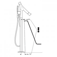 Axor Starck Organic Смеситель для ванны, напольный, цвет: полированное золото
