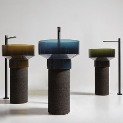 ANTONIO LUPI Borghi  Раковина накладная Ø50х33 см, для установки на пьедестал, Cristalmood, с донным клапаном, цвет Oleo