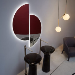 ANTONIO LUPI SPICCHIO Зеркало 120х60х0,5 см., полукруг, на раме, с блестящей кромкой