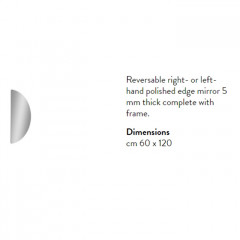 ANTONIO LUPI SPICCHIO Зеркало 120х60х0,5 см., полукруг, на раме, с блестящей кромкой