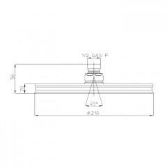 Bossini Liberty Верхний душ 210 мм,, цвет хром