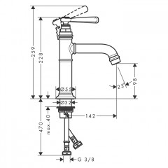 Axor Montreux Смеситель для раковины 100, на 1 отв., цвет: шлифованный черный хром