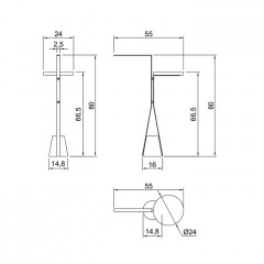 ANTONIO LUPI HALO Полотенцедержатель напольный 800х240х550 мм., база из мрамора Carrara satinato, структура Bianco opaco