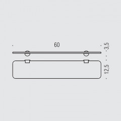 Colombo Plus Полочка 60см, цвет: белый матовый/стекло