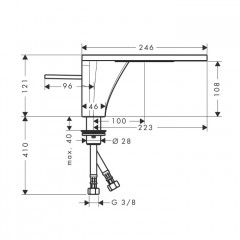 Axor Massaud Смеситель для раковины, 1 отв., цвет: шлифованный черный хром