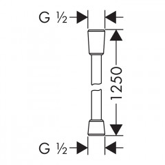 Hansgrohe Isiflex Шланга для душа, 125см., цвет: Матовый черный хром