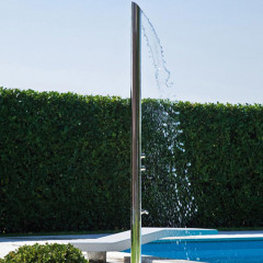 BOSSINI AQUABAMBU Душевая колонна для установки вне помещения, напольная, 2 прогрессивных смесителя, каскад, излив, с встроенной частью, цвет хром