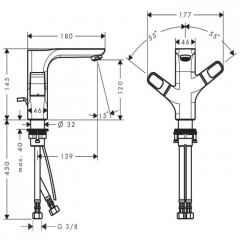 Axor Urquiola Смеситель для раковины, 1 отв., цвет: полированное красное золото