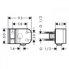 Axor One Шланговое подсоединение, с держателем ручного душа, цвет: шлифованная бронза