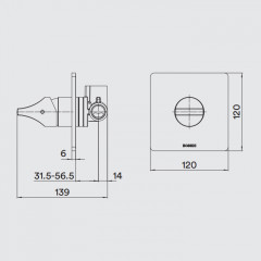 BOSSINI APICE Смеситель для душа встраиваемый, на 1 выход (внешняя часть), цвет белый матовый