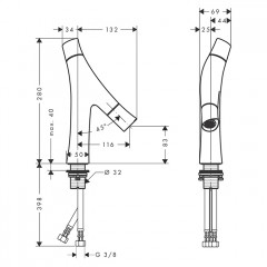 Axor Starck Organic Смеситель для раковины 80, на 1 отв., цвет: шлифованное золото