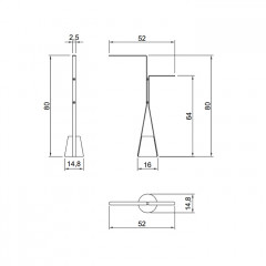 ANTONIO LUPI HALO Полотенцедержатель напольный 160х520х800 мм., база из мрамора Carrara satinato, структура Bianco opaco
