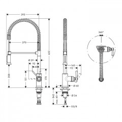 Axor Montreux Смеситель для кухни, 1 отв., Semi-Pro, цвет: шлифованная бронза
