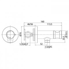 Bossini Paloma Flat Комплект гигиенический: прогрессивный смеситель,лейка с клапаном подачи воды, шланг 1250 мм, золото