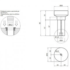 ANTONIO LUPI Borghi Пьедестал для раковины, слив в пол, с сифоном и гибким шлангом, пробка Toasted