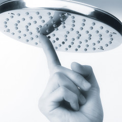 Bossini Oki Душевая лейка D=200 мм с поворотной рукояткой 281 мм, хром