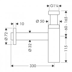 Axor Flowstar S Дизайнерский сифон, 1, цвет: шлифованная бронза
