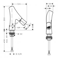 Axor Starck Organic Кран для раковины 50, на 1 отв., только для холодной воды, цвет: хром
