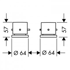 Axor Starck Смеситель на борт ванны, на 2 отв., термостатический, цвет: сталь
