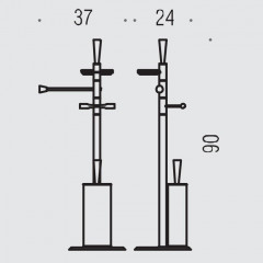Colombo Isole Piantane Напольная стойка 89см, с туалетным ёршиком, цвет: хром