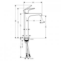 Axor Citterio E Смеситель для раковины 250, на 1 отв., высокий, с донным клапаном, цвет: шлифованная бронза