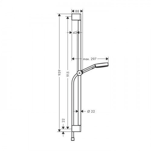 Hansgrohe Pulsify Душевой гарнитур, настенный, цвет: черный