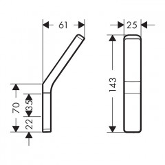 Axor Universal Крючок одинарный, цвет: шлифованный черный хром