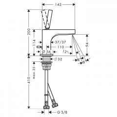 Axor Citterio Смеситель для раковины 90, на 1 отв., с донным клапаном, цвет: шлифованное золото