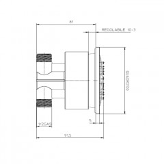 Bossini CUBIC-REG Форсунка настенная поворотная, самоочищающаяся,100х100 мм, хром