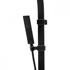 BOSSINI Душевая штанга FLAT из латуни 120 см - водорозетка, крепеж регулируемый повысоте , ручная лейка ,шланг CROMOLUX 150 см - черньій матовый