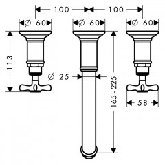 Axor Montreux Смеситель для раковины, встраиваемый, излив: 22.5см., цвет: шлифованная бронза