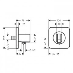Axor ShowerSelect Вывод воды с клапаном и держателем ручного душа, цвет: шлифованная бронза