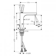 Axor Citterio, Смеситель для раковины 160, на 1 отв., с донным клапаном, цвет: полированное золото