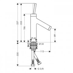 Axor Starck Cмеситель для раковины 90, на 1 отв., цвет: сталь